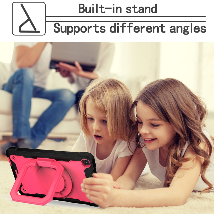 For Samsung Galaxy Tab A 8.0 (2019) T290 Contrast Color Shockproof Robot Silicone + PC Case with Wristband Holder