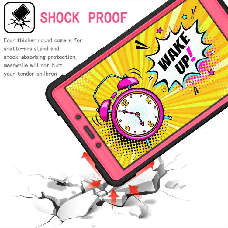 For Samsung Galaxy Tab A 8.0 (2019) T290 Contrast Color Shockproof Robot Silicone + PC Case with Wristband Holder