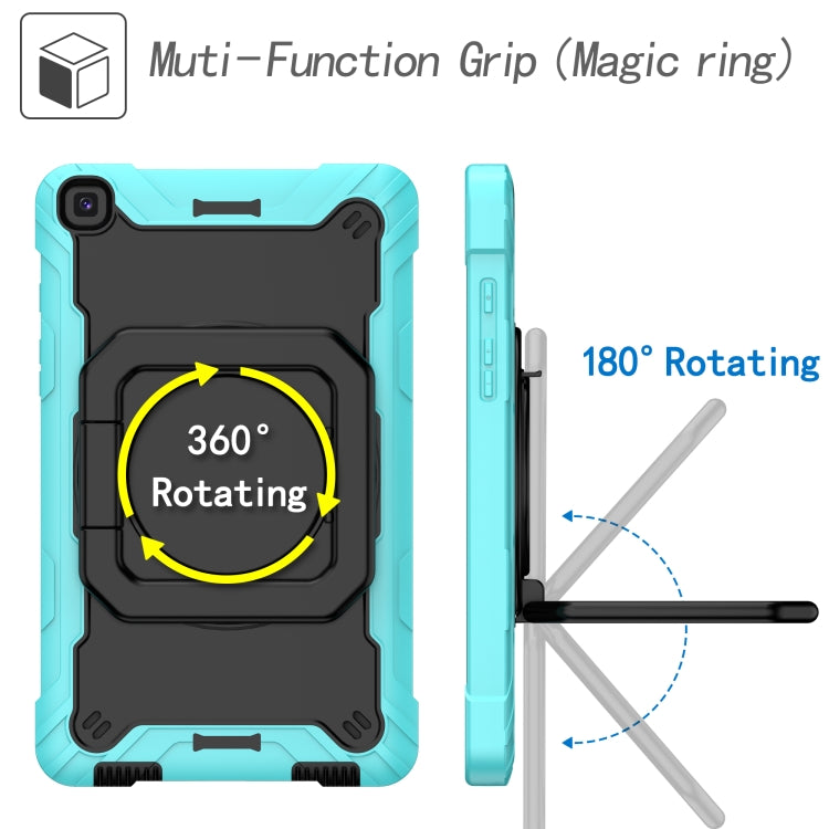 For Samsung Galaxy Tab A 8.0 (2019) T290 Contrast Color Shockproof Robot Silicone + PC Case with Wristband Holder