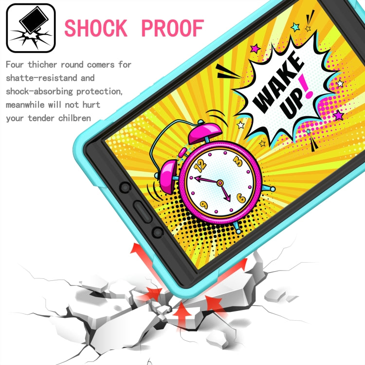 For Samsung Galaxy Tab A 8.0 (2019) T290 Contrast Color Shockproof Robot Silicone + PC Case with Wristband Holder