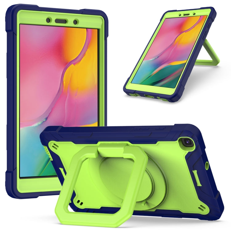 For Samsung Galaxy Tab A 8.0 (2019) T290 Contrast Color Shockproof Robot Silicone + PC Case with Wristband Holder