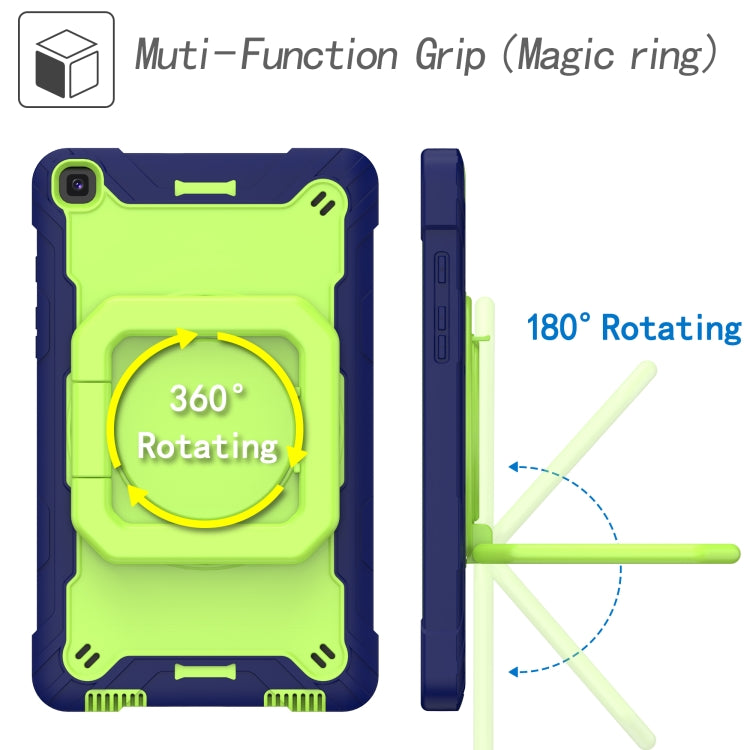 For Samsung Galaxy Tab A 8.0 (2019) T290 Contrast Color Shockproof Robot Silicone + PC Case with Wristband Holder