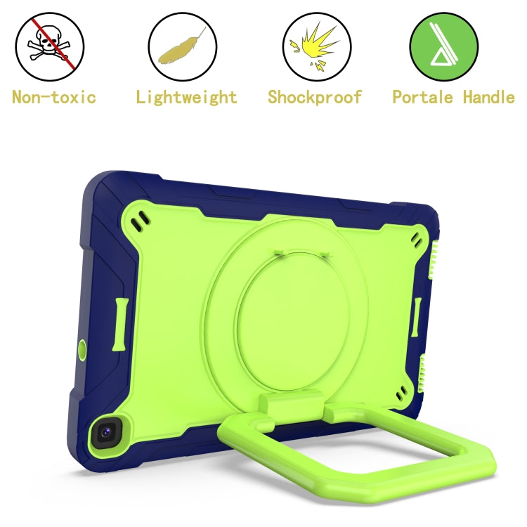 For Samsung Galaxy Tab A 8.0 (2019) T290 Contrast Color Shockproof Robot Silicone + PC Case with Wristband Holder