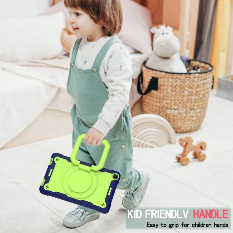 For Samsung Galaxy Tab A 8.0 (2019) T290 Contrast Color Shockproof Robot Silicone + PC Case with Wristband Holder
