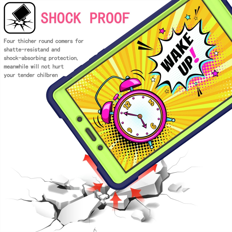 For Samsung Galaxy Tab A 8.0 (2019) T290 Contrast Color Shockproof Robot Silicone + PC Case with Wristband Holder
