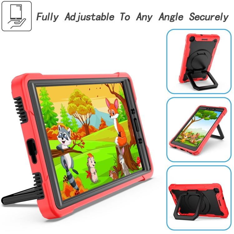 For Samsung Galaxy Tab A 8.0 (2019) T290 Contrast Color Shockproof Robot Silicone + PC Case with Wristband Holder