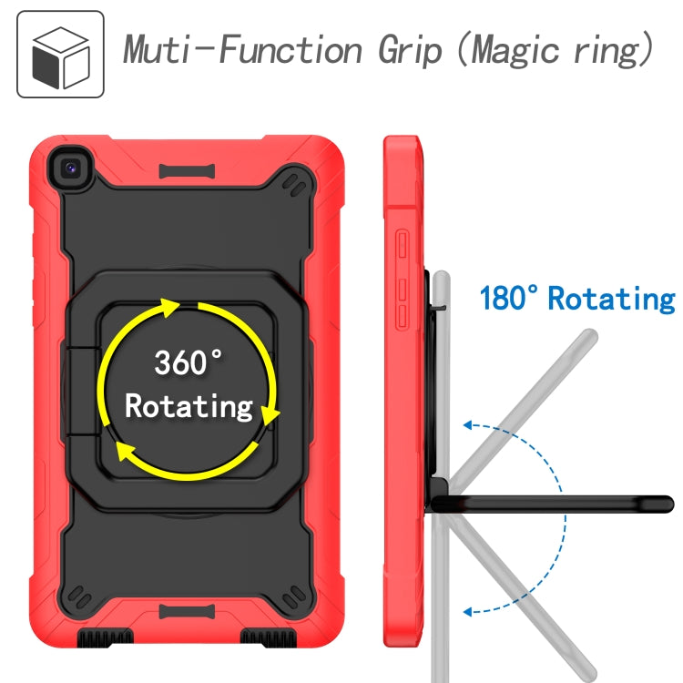 For Samsung Galaxy Tab A 8.0 (2019) T290 Contrast Color Shockproof Robot Silicone + PC Case with Wristband Holder