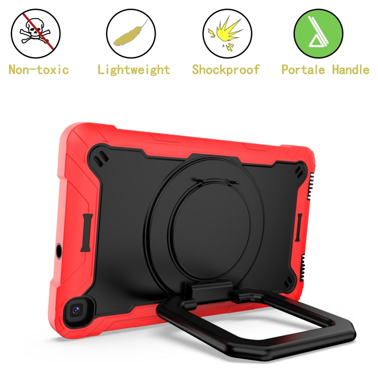 For Samsung Galaxy Tab A 8.0 (2019) T290 Contrast Color Shockproof Robot Silicone + PC Case with Wristband Holder