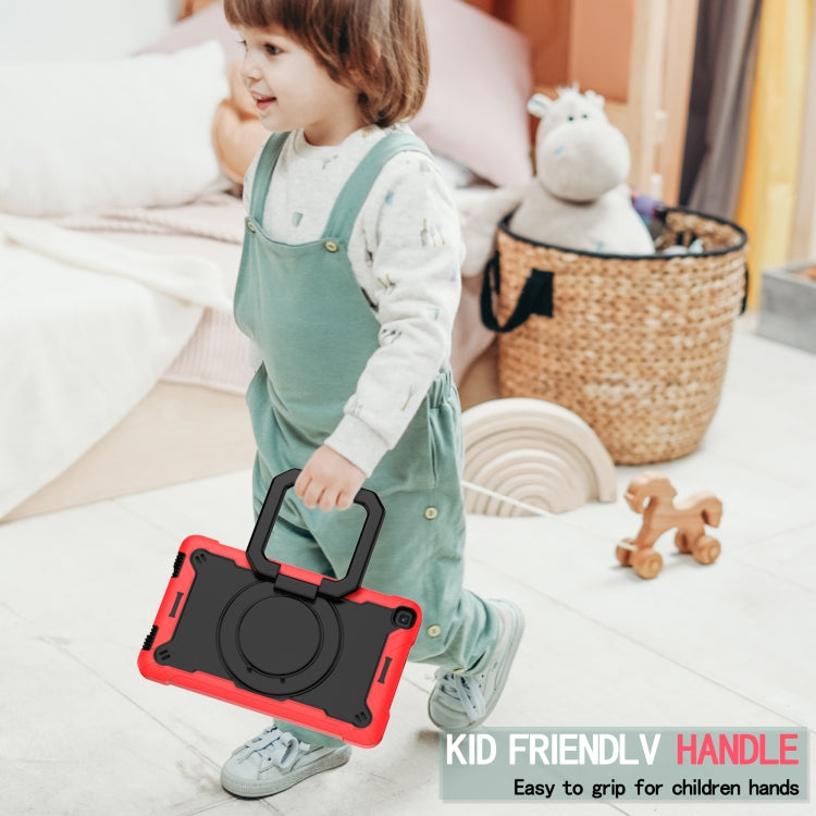 For Samsung Galaxy Tab A 8.0 (2019) T290 Contrast Color Shockproof Robot Silicone + PC Case with Wristband Holder