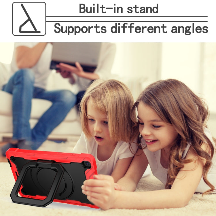 For Samsung Galaxy Tab A 8.0 (2019) T290 Contrast Color Shockproof Robot Silicone + PC Case with Wristband Holder