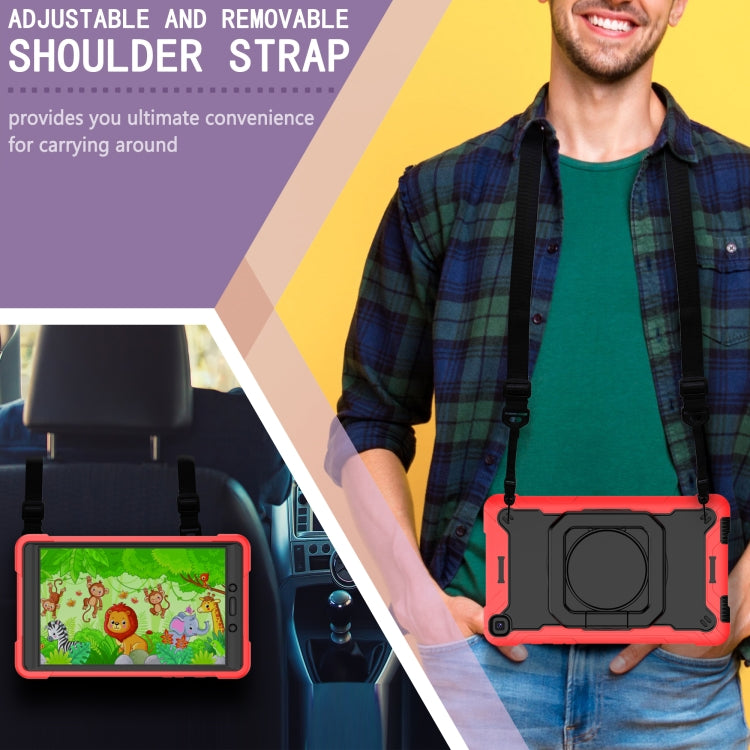 For Samsung Galaxy Tab A 8.0 (2019) T290 Contrast Color Shockproof Robot Silicone + PC Case with Wristband Holder