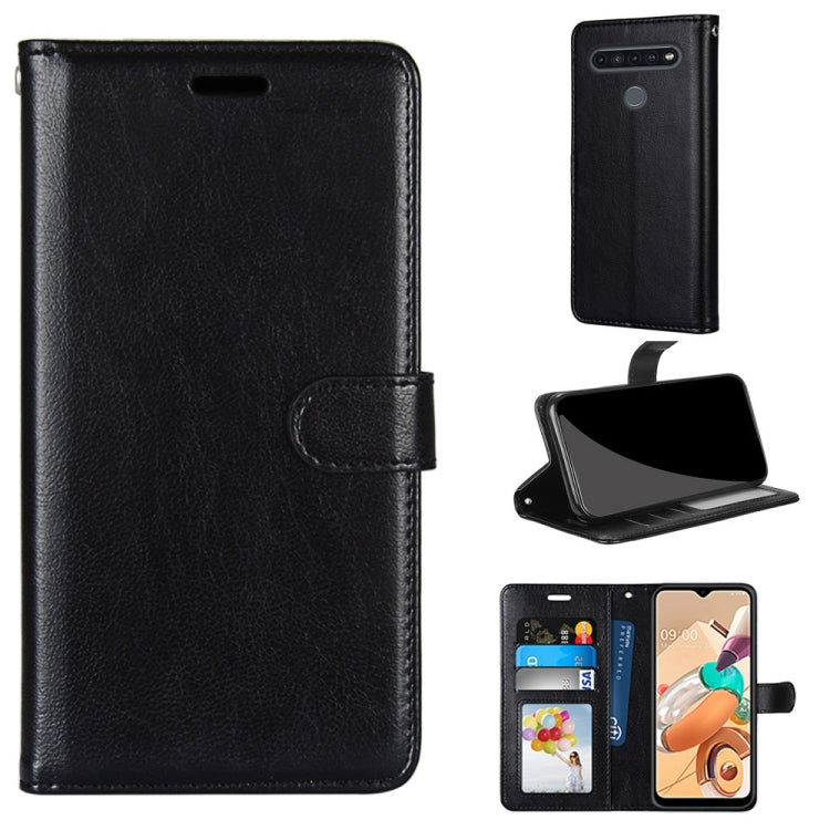 For LG K41S / K51S Pure Color Horizontal Flip PU Leather Case with Holder & Card Slots & Wallet & Photo Frame