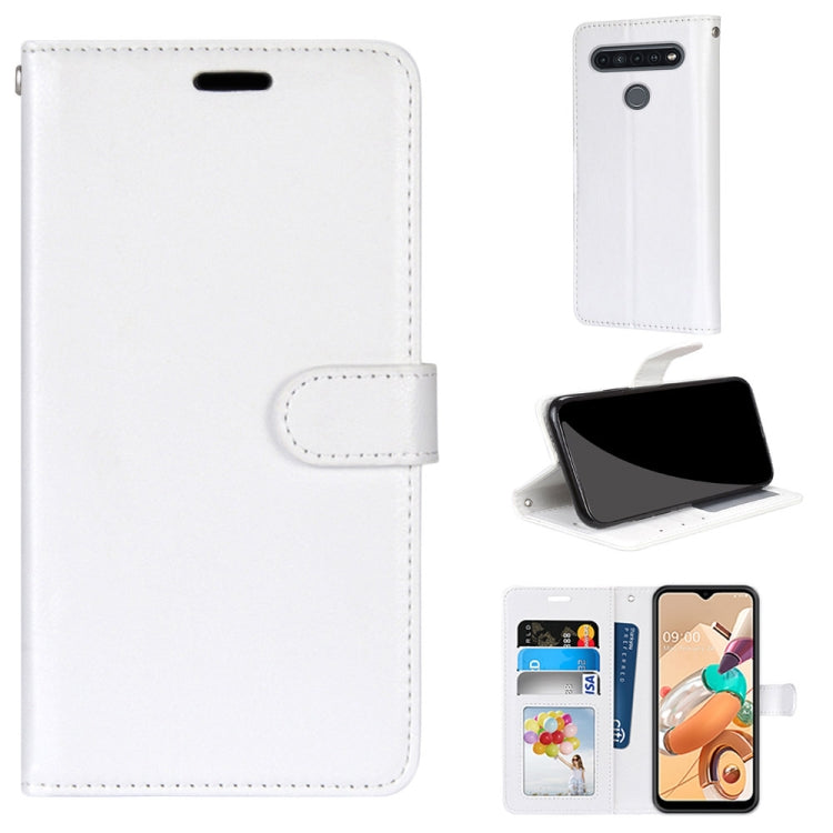 For LG K41S / K51S Pure Color Horizontal Flip PU Leather Case with Holder & Card Slots & Wallet & Photo Frame