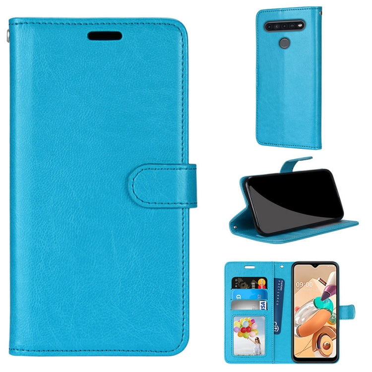 For LG K41S / K51S Pure Color Horizontal Flip PU Leather Case with Holder & Card Slots & Wallet & Photo Frame