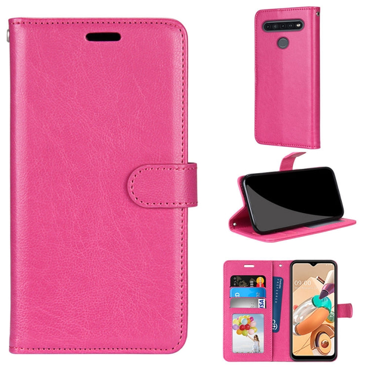 For LG K41S / K51S Pure Color Horizontal Flip PU Leather Case with Holder & Card Slots & Wallet & Photo Frame