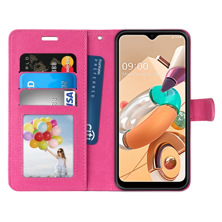 For LG K41S / K51S Pure Color Horizontal Flip PU Leather Case with Holder & Card Slots & Wallet & Photo Frame