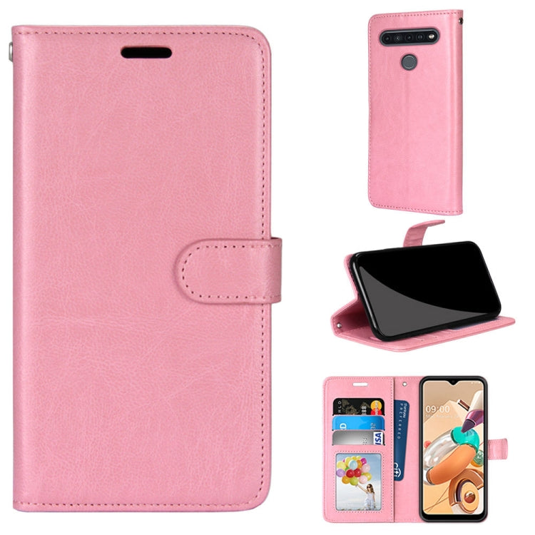 For LG K41S / K51S Pure Color Horizontal Flip PU Leather Case with Holder & Card Slots & Wallet & Photo Frame