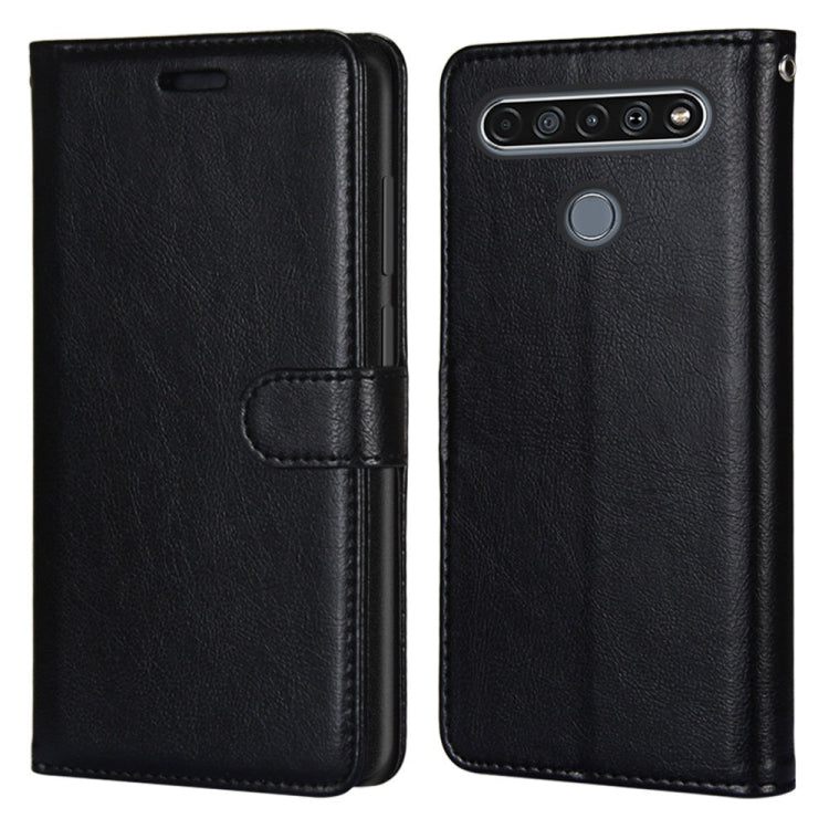 For LG K61 Pure Color Horizontal Flip PU Leather Case with Holder & Card Slots & Wallet & Photo Frame
