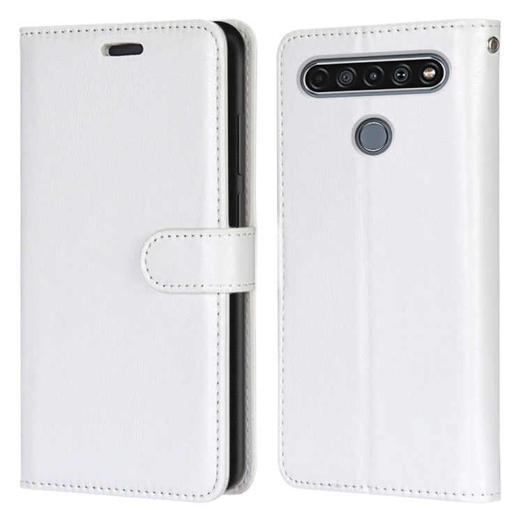 For LG K61 Pure Color Horizontal Flip PU Leather Case with Holder & Card Slots & Wallet & Photo Frame