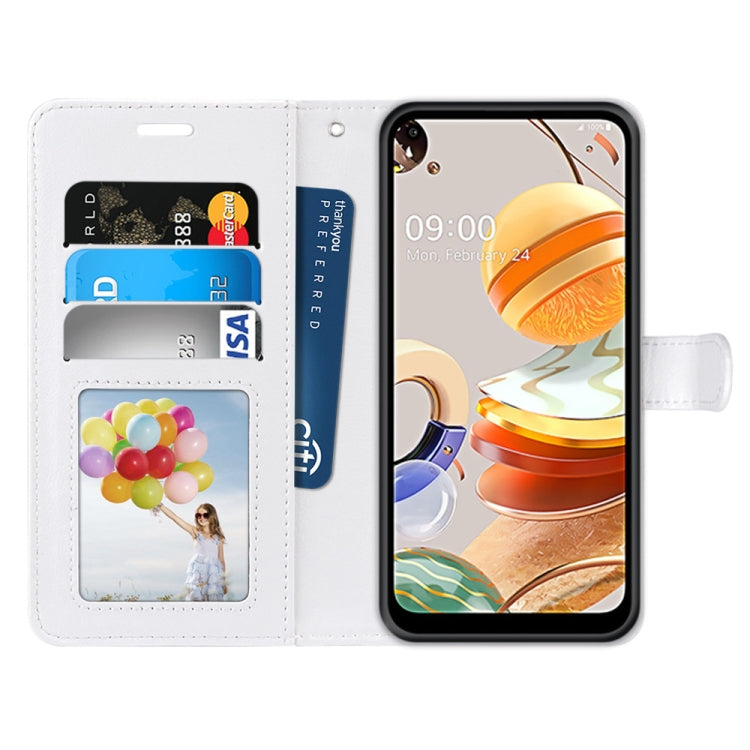 For LG K61 Pure Color Horizontal Flip PU Leather Case with Holder & Card Slots & Wallet & Photo Frame