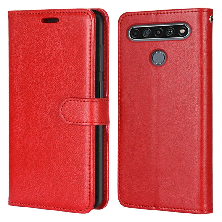 For LG K61 Pure Color Horizontal Flip PU Leather Case with Holder & Card Slots & Wallet & Photo Frame