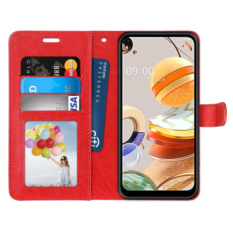 For LG K61 Pure Color Horizontal Flip PU Leather Case with Holder & Card Slots & Wallet & Photo Frame