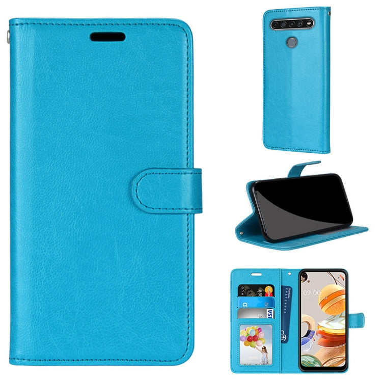 For LG K61 Pure Color Horizontal Flip PU Leather Case with Holder & Card Slots & Wallet & Photo Frame