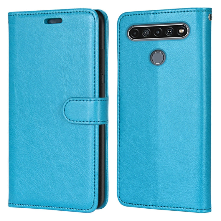 For LG K61 Pure Color Horizontal Flip PU Leather Case with Holder & Card Slots & Wallet & Photo Frame