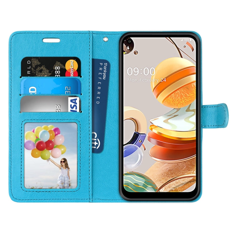 For LG K61 Pure Color Horizontal Flip PU Leather Case with Holder & Card Slots & Wallet & Photo Frame