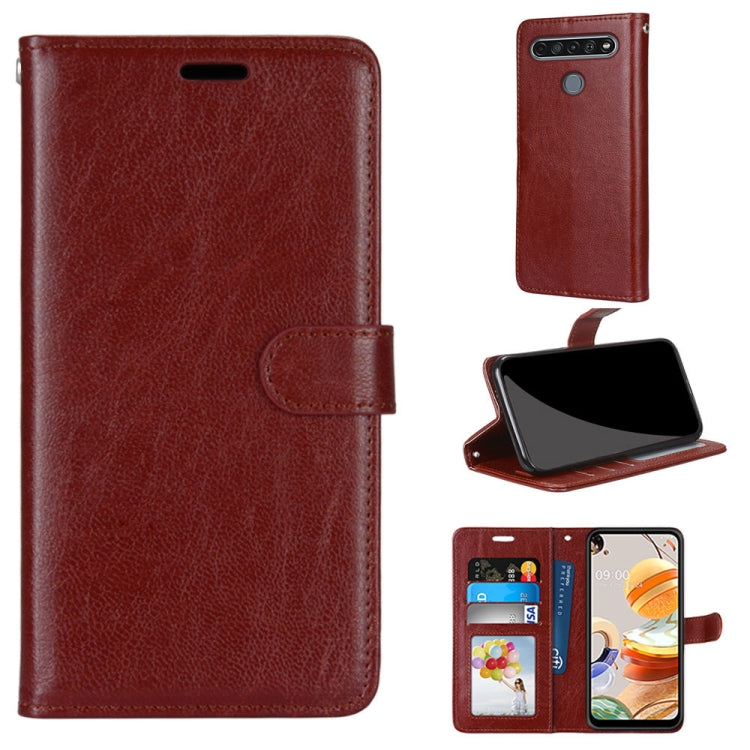 For LG K61 Pure Color Horizontal Flip PU Leather Case with Holder & Card Slots & Wallet & Photo Frame