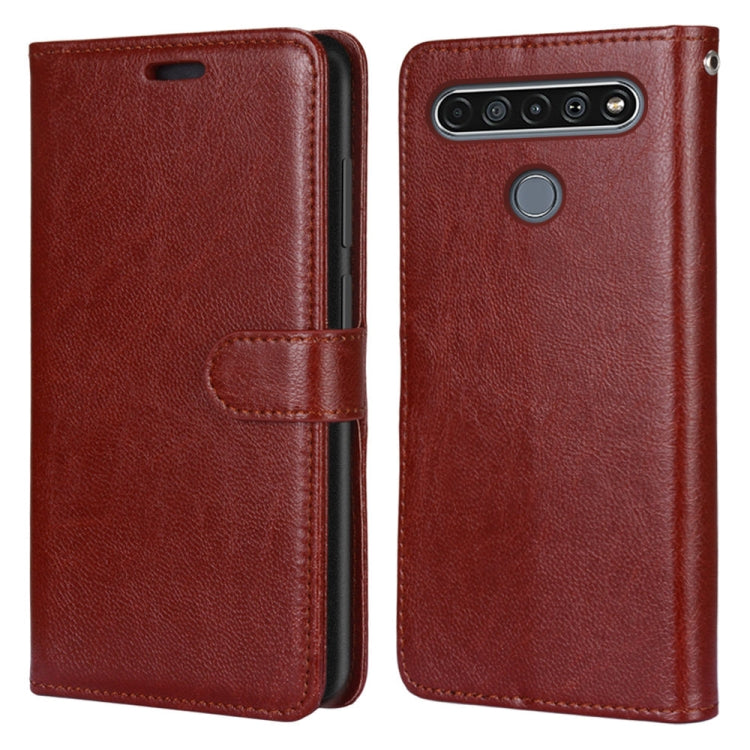 For LG K61 Pure Color Horizontal Flip PU Leather Case with Holder & Card Slots & Wallet & Photo Frame