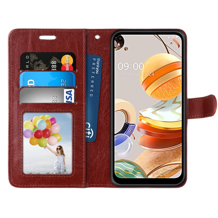 For LG K61 Pure Color Horizontal Flip PU Leather Case with Holder & Card Slots & Wallet & Photo Frame