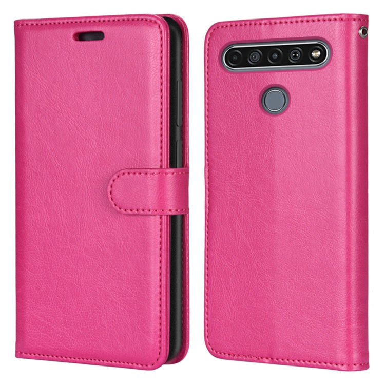 For LG K61 Pure Color Horizontal Flip PU Leather Case with Holder & Card Slots & Wallet & Photo Frame