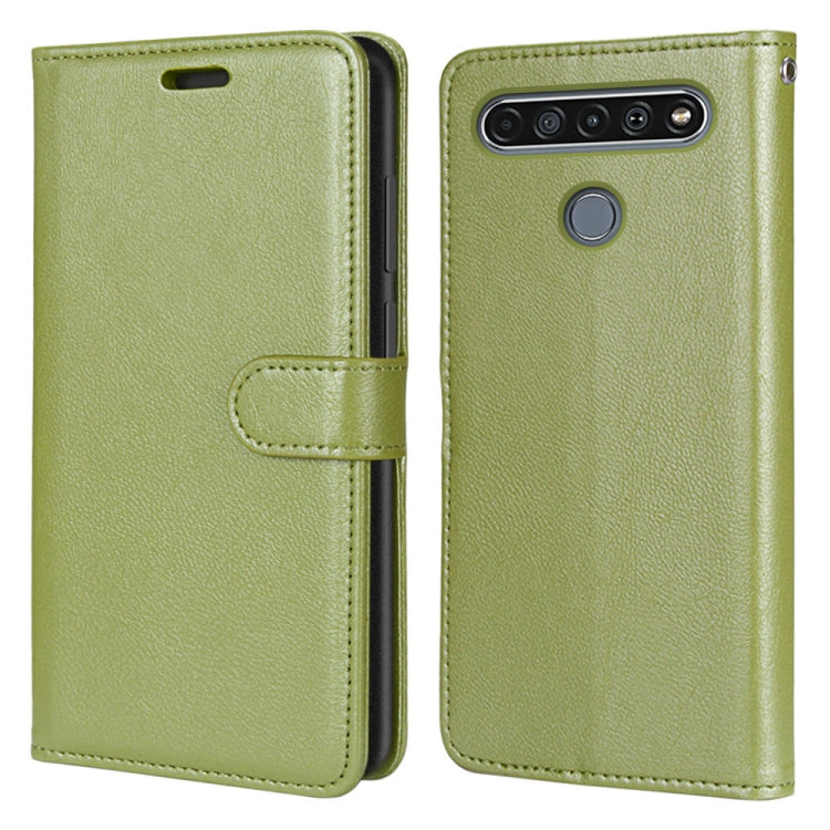 For LG K61 Pure Color Horizontal Flip PU Leather Case with Holder & Card Slots & Wallet & Photo Frame