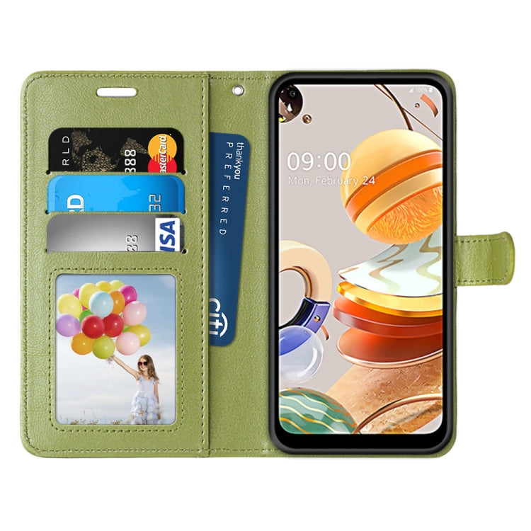 For LG K61 Pure Color Horizontal Flip PU Leather Case with Holder & Card Slots & Wallet & Photo Frame