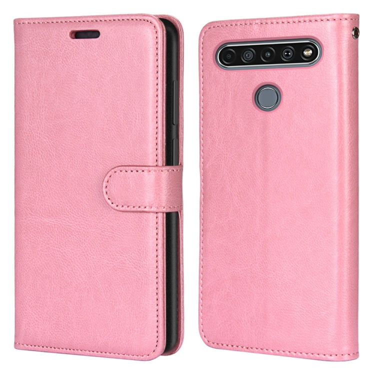 For LG K61 Pure Color Horizontal Flip PU Leather Case with Holder & Card Slots & Wallet & Photo Frame