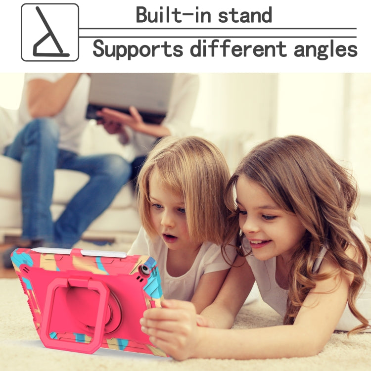 For iPad 10.2 2021 / 2020 / 2019 Contrast Color Shockproof Robot Silicone + PC Case with Wristband Holder