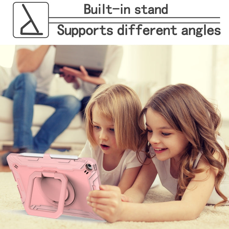 For iPad 10.2 2021 / 2020 / 2019 Contrast Color Shockproof Robot Silicone + PC Case with Wristband Holder