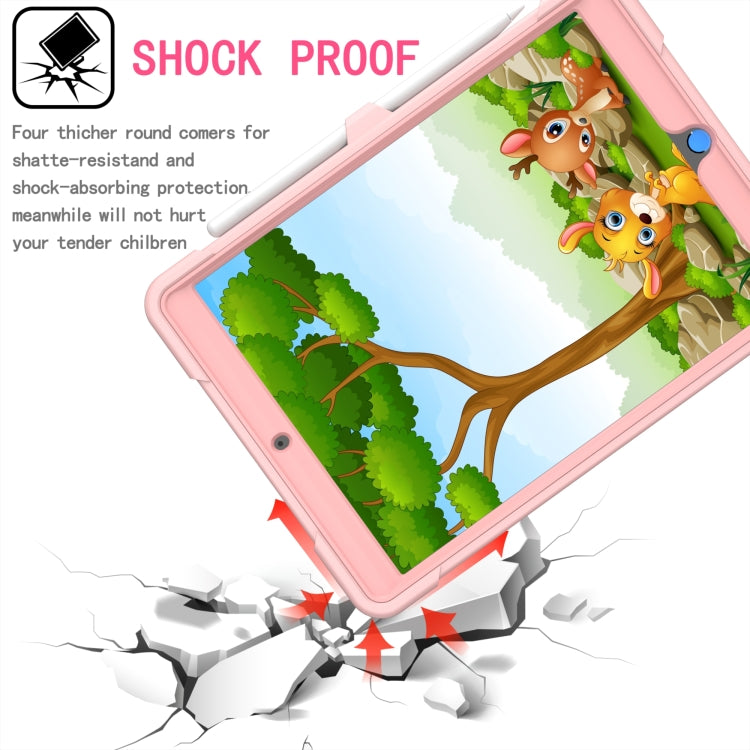 For iPad 10.2 2021 / 2020 / 2019 Contrast Color Shockproof Robot Silicone + PC Case with Wristband Holder