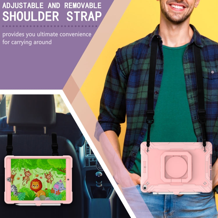 For iPad 10.2 2021 / 2020 / 2019 Contrast Color Shockproof Robot Silicone + PC Case with Wristband Holder