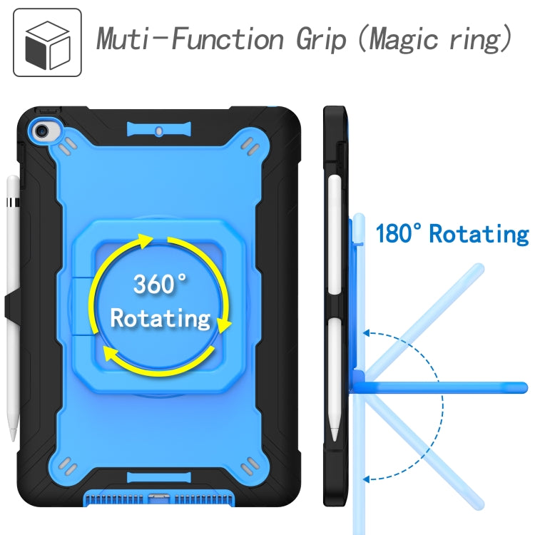 For iPad 10.2 2021 / 2020 / 2019 Contrast Color Shockproof Robot Silicone + PC Case with Wristband Holder