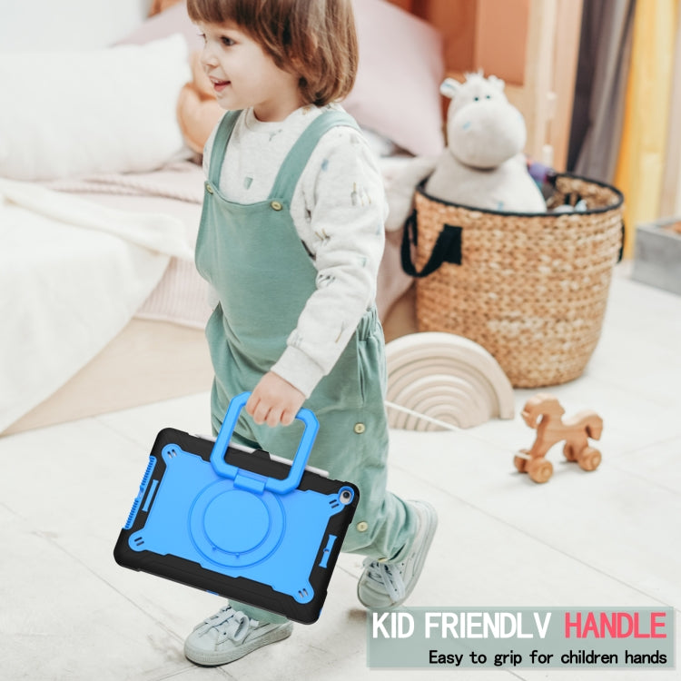For iPad 10.2 2021 / 2020 / 2019 Contrast Color Shockproof Robot Silicone + PC Case with Wristband Holder