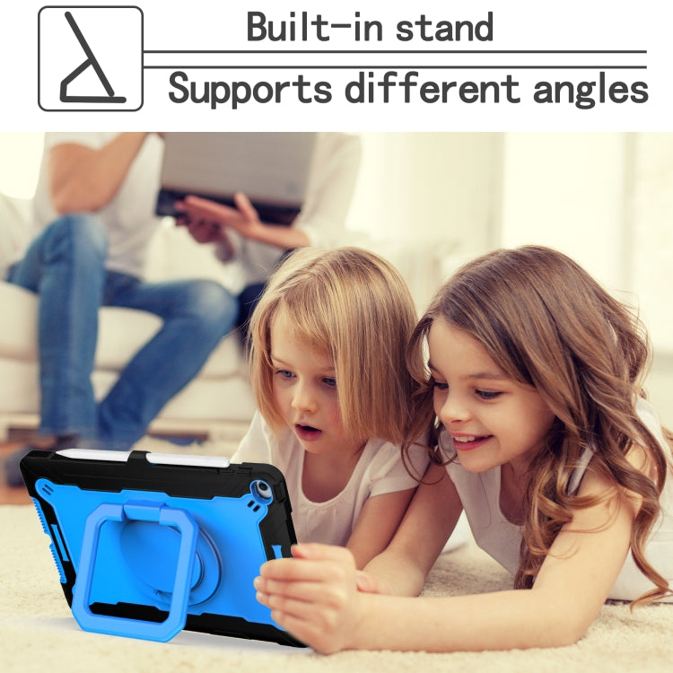 For iPad 10.2 2021 / 2020 / 2019 Contrast Color Shockproof Robot Silicone + PC Case with Wristband Holder