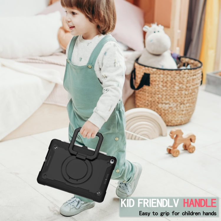 For iPad 10.2 2021 / 2020 / 2019 Contrast Color Shockproof Robot Silicone + PC Case with Wristband Holder