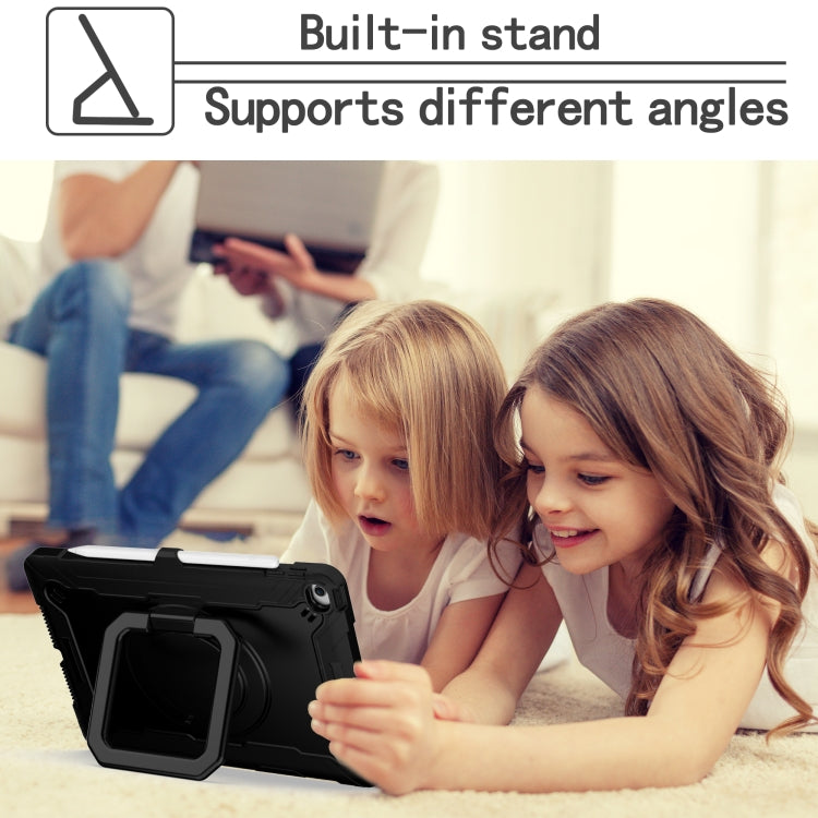 For iPad 10.2 2021 / 2020 / 2019 Contrast Color Shockproof Robot Silicone + PC Case with Wristband Holder