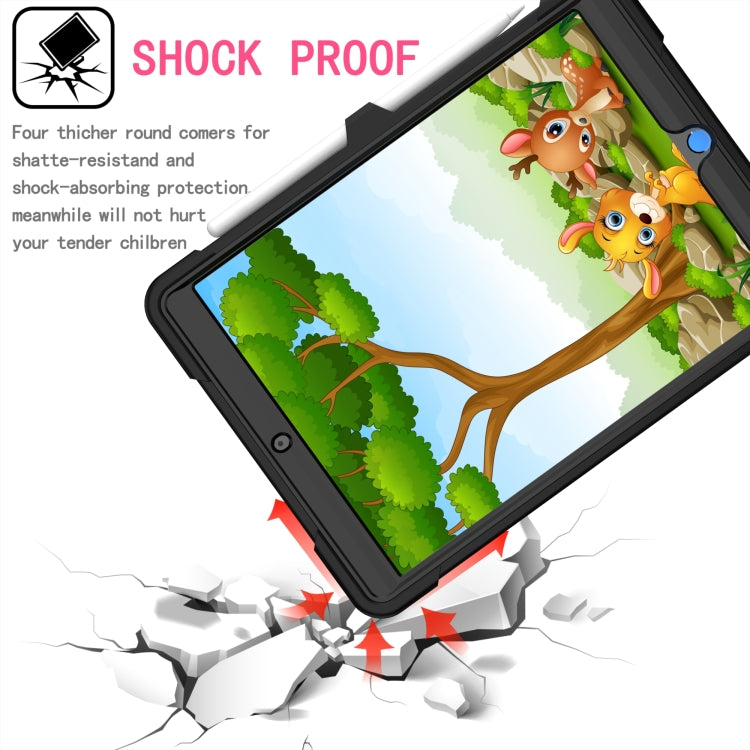 For iPad 10.2 2021 / 2020 / 2019 Contrast Color Shockproof Robot Silicone + PC Case with Wristband Holder