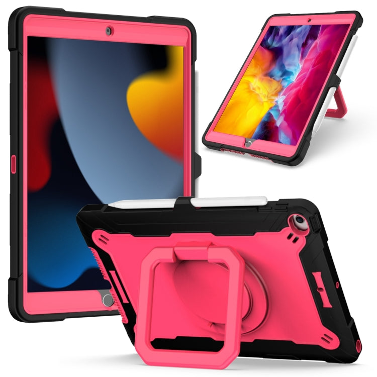 For iPad 10.2 2021 / 2020 / 2019 Contrast Color Shockproof Robot Silicone + PC Case with Wristband Holder