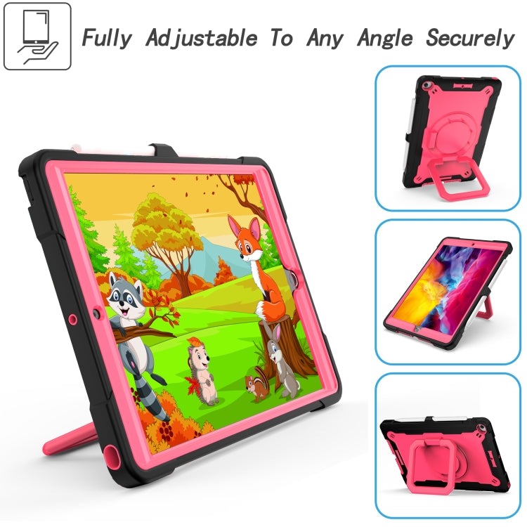 For iPad 10.2 2021 / 2020 / 2019 Contrast Color Shockproof Robot Silicone + PC Case with Wristband Holder