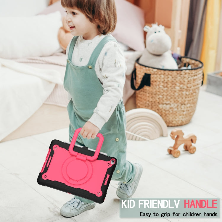 For iPad 10.2 2021 / 2020 / 2019 Contrast Color Shockproof Robot Silicone + PC Case with Wristband Holder