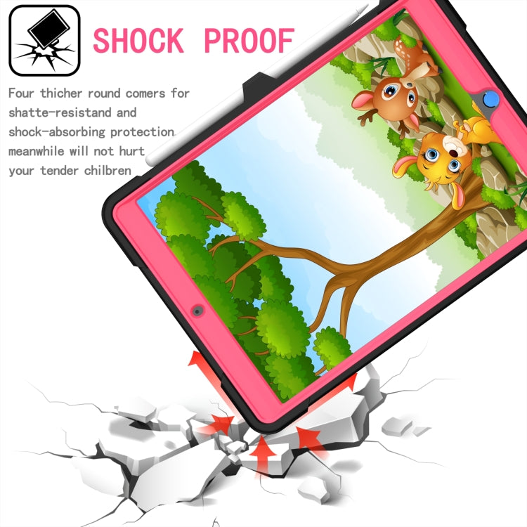 For iPad 10.2 2021 / 2020 / 2019 Contrast Color Shockproof Robot Silicone + PC Case with Wristband Holder